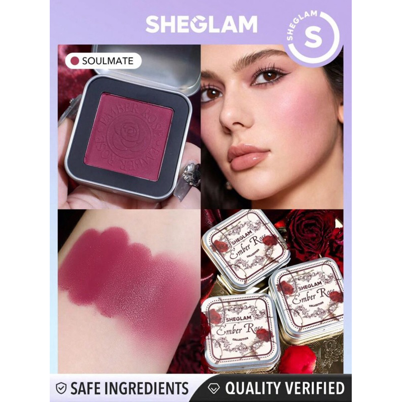 [Sẵn Ship] Má hồng kem thuần chay SHEGLAM Ember Rose Eternal Flame Cream Blush Vỏ Inox, lên màu mịn 