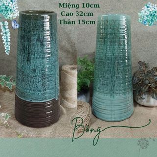 Bình hoa, Bình cắm hoa, Bình gốm Bát Tràng lọ sâu dáng cao 32cm Bông Garden House cắm hoa, cắm tuyết mai