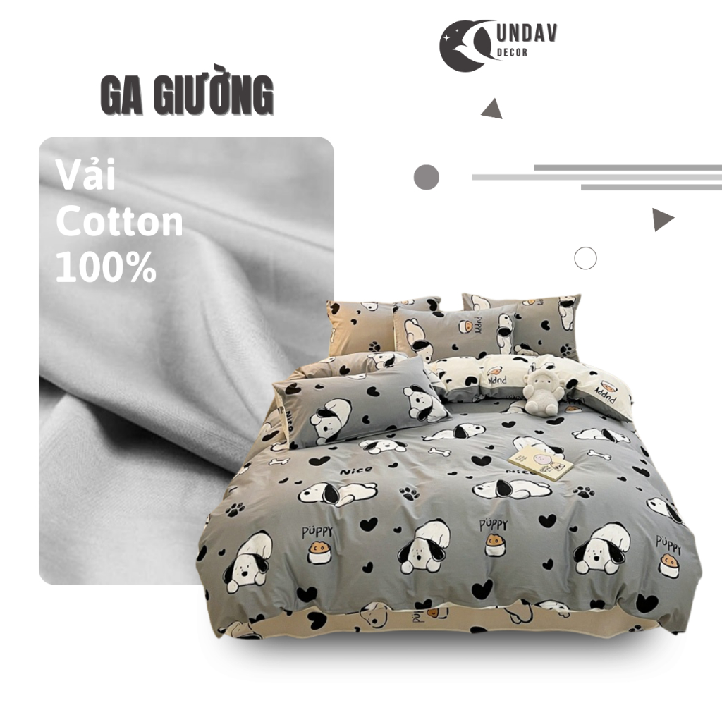 Bộ ga giường cotton poly thun lạnh 4 món mẫu mới 2024 1m6x2m 1m8x2m 2m2x2m