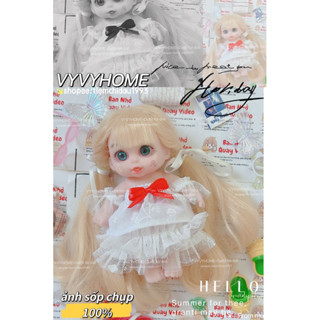 [Quần Áo Búp Bê] 🧸 Set Váy Trễ Vai Kawaii Cho Búp Bê Silicon Size 5in 🌸🌸🌸