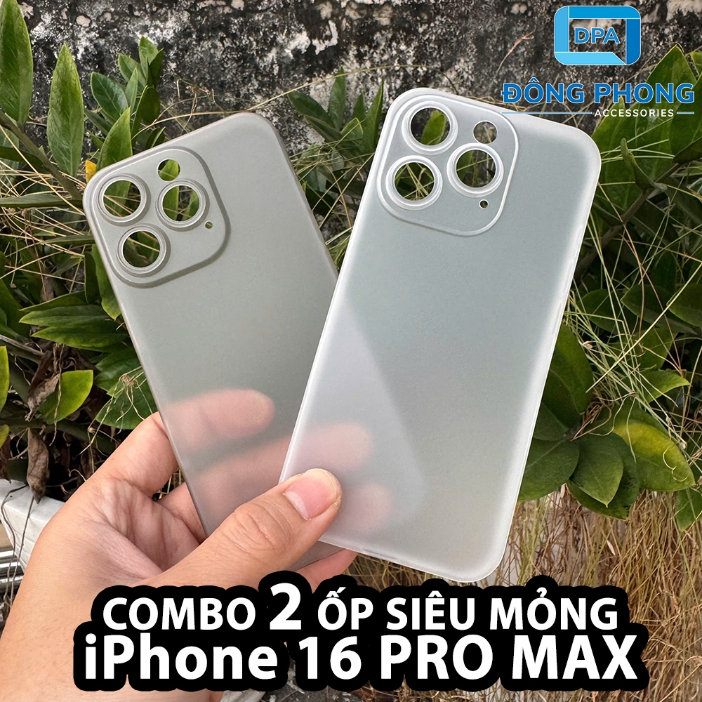 Combo 2 Ốp Lưng Trong Nhám Unibody iPhone 16 Pro Max Siêu Mỏng