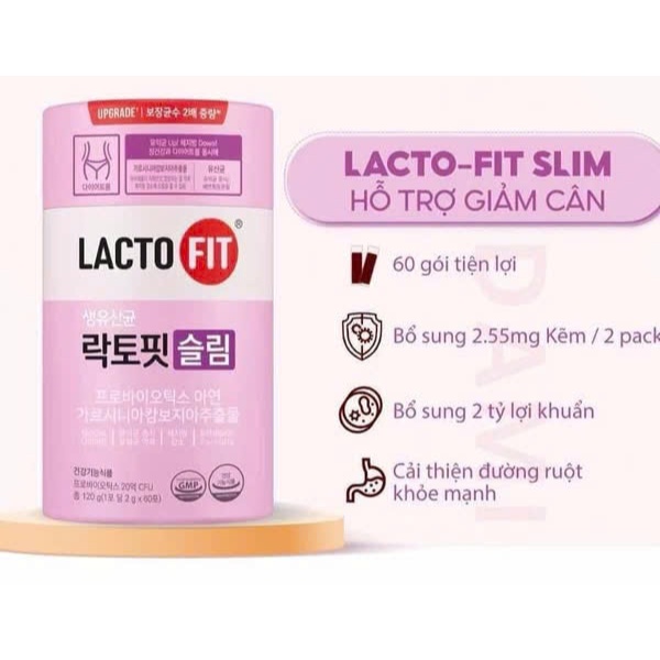 Men Vi Sinh Lacto- Fit Slim Hồng 60 gói