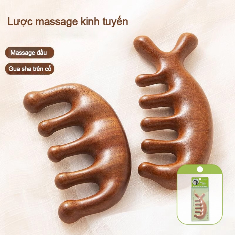 Lược gỗ chăm sóc sức khỏe, lưu thông máu và làm dịu, dùng để massage đầu giúp thúc đẩy lưu thông máu
