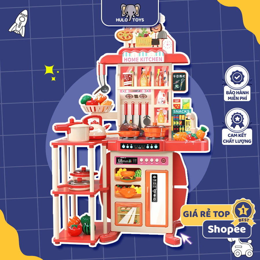  Đồ Chơi Nhà Bếp Hulo Toys CỠ LỚN 90cm Cho Bé - Mô Phỏng Nấu Ăn Chân Thật Hơi Nước Thật 