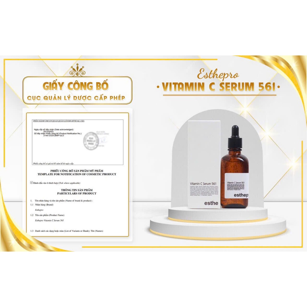 (Chính hãng) Tinh chất serum Vitamin C 561 Esthemax dưỡng trắng, làm đều màu da 100ml Hàn Quốc