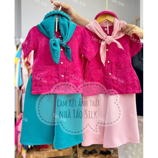 Set Bộ Bà Ba Bao Gồm Áo + Quần Cho Bé Gái Vải Gấm Cao Cấp (Ảnh Shop Chụp )