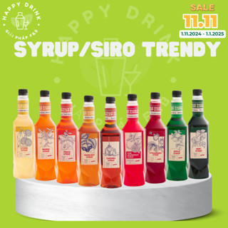Siro Trendy đủ vị ĐÀO/DÂU/PANDA/VẢI/BẠC HÀ/ CHANH VÀNG/ HẠT DẺ chai  pha trà sữa, trà trái cây thơm ngon