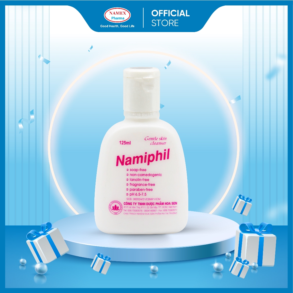 Sữa rửa mặt Namiphil 125ml thích hợp các loại da nhờn da khô da nhạy cảm Namex Pharma