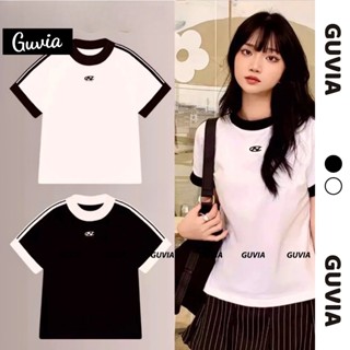 [Xả Hàng] Áo Thun Nữ Baby Tee Ôm Chữ N Borip Co Dãn Ôm Body Cổ Tròn Tay Ngắn Dáng Dài Họa Tiết GUVIA ADD20