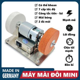  Máy mài mini đa năng - mài dao kéo - dùng cho cơ khí nhẹ - đánh bóng đồ mỹ nghệ Máy mài 2 đá để bàn 