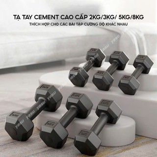  Tạ Tay 2KG 3KG 5KG 8KG Cement hàng cao cấp Yasu thể Dục Tại Nhà Tập Gym Yoga Pilates 