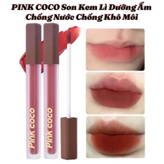 PINK COCO Son Kem Lì Dưỡng Ẩm Chống Nước Chống Khô Môi