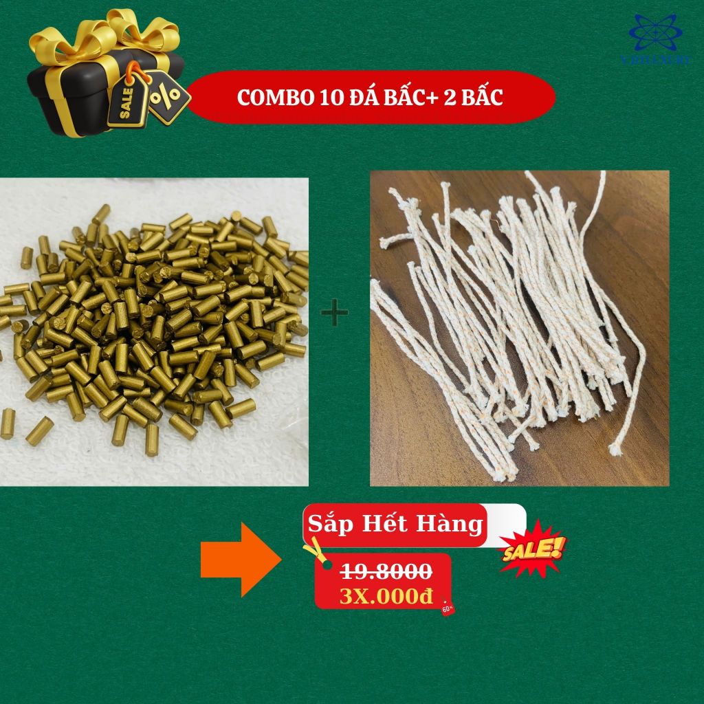 Combo 2 món 10 đá zippo và 2 bấc zippo, phụ kiện zippo