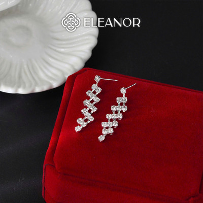 Bông tai nữ chuôi bạc 925 Eleanor Accessories đính đá phụ kiện trang sức khuyên tai cô dâu 8669