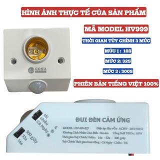 Đui đèn cảm biến hồng ngoại gosu có nút gạt điều chỉnh chế độ - tự đông bật tắt khi có người h241