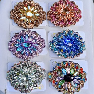 [Size 10cm_Cho tóc nhiều]  Kẹp xoàn da kẹp tóc đính đá cho nữ trung niên mặt đá to sáng lấp lánh