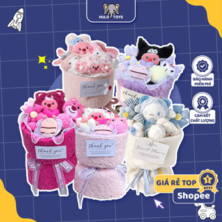 Bó Hoa Gấu Bông Hulo Toys Kèm Túi Đèn Cao Cấp, Gấu Nhồi Bông Cao Cấp Bọc Vải Mềm Mại Dễ Thương