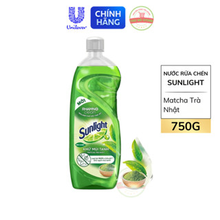 Nước Rửa Chén Bát Sunlight Matcha Trà Nhật Khử Mùi Tanh - Chai 750G
