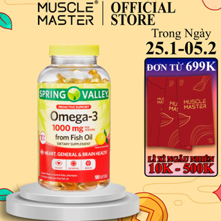 Viên Dầu Cá Siêu Cô Đặc Vị Chanh Spring Valley Omega 3 1000mg 180 Viên