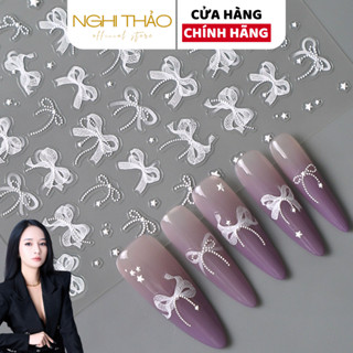 Sticker nail dán móng hình nơ Nghi Thảo