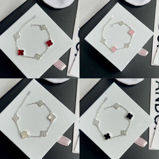 Lắc tay bạc Laura Jewelry vòng tay nữ mặt cỏ 4 lá may mắn phụ kiện thời trang đơn giản tinh tế LJ0242L