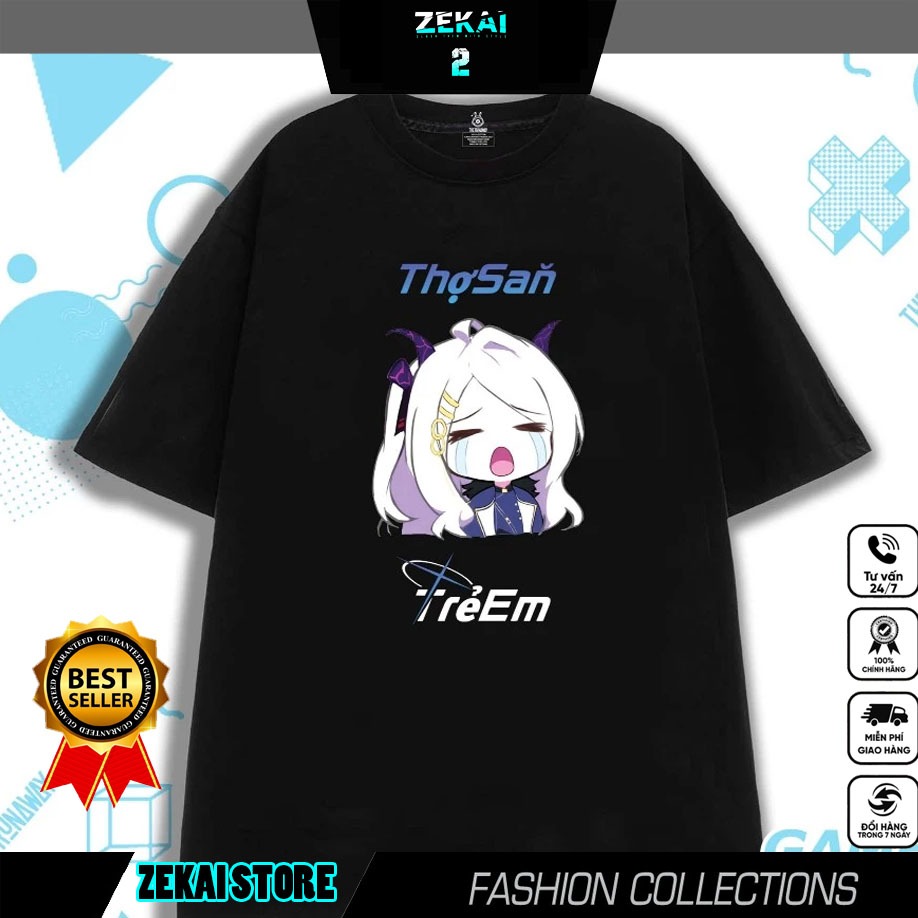 Áo thun local brand I eat kids | Áo meme Blue Archive : Thợ săn trẻ em