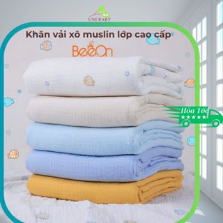 Khăn tắm muslin 2 lớp cho bé sơ sinh sợi tre BeeOn mềm mại quấn và làm chăn size 80x80 cm Uni Baby