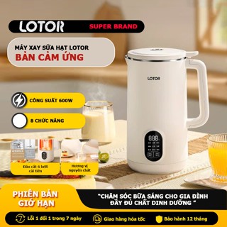 Máy làm sữa hạt, máy nầu sữa hạt Lotor với 8 chức năng xay nấu, làm sinh tố dung tích 600ml
