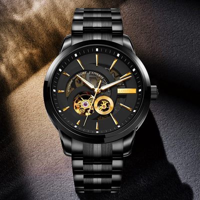 Đồng hồ nam chính hãng Lobinni LB5015G-T1 Kính sapphire ,Chống nước 50m ,Máy cơ (Automatic,dây kim loại đen xịn