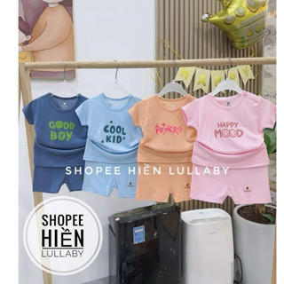 [Lullaby/Chính Hãng] Bộ quần áo cộc tay cài vai Lullaby chất bambo cho bé trai, bé gái