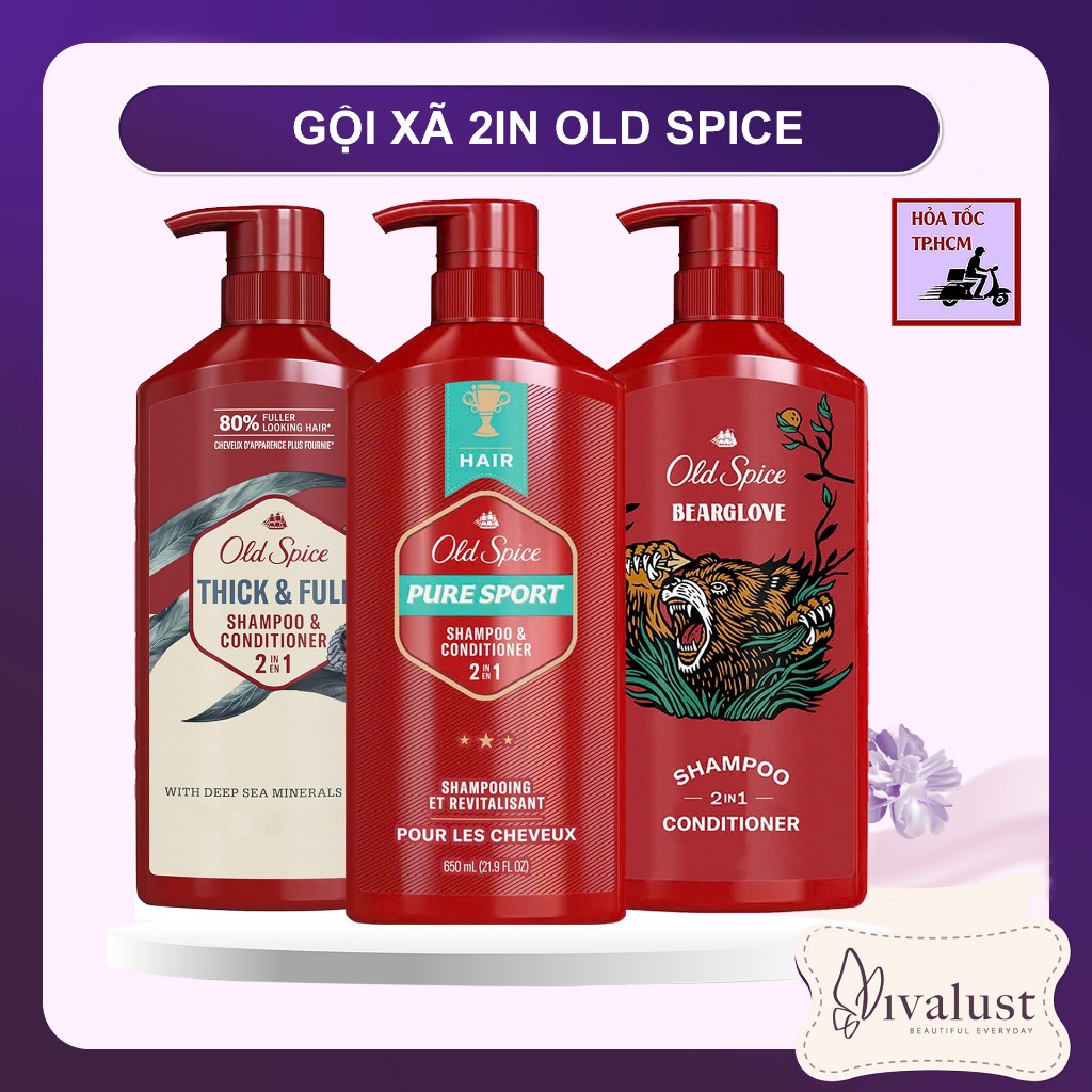  Dầu Gội - Xả 2in1 OLD SPICE Hương Thơm Nam Tính 650ML 