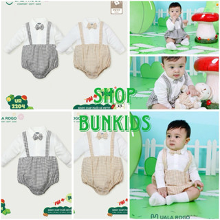 Body chip Uala Rogo dài tay giả yếm vải petit mỏng hè mát sơ sinh bé trai 0-12 tháng bodychip bodysuit Bộ