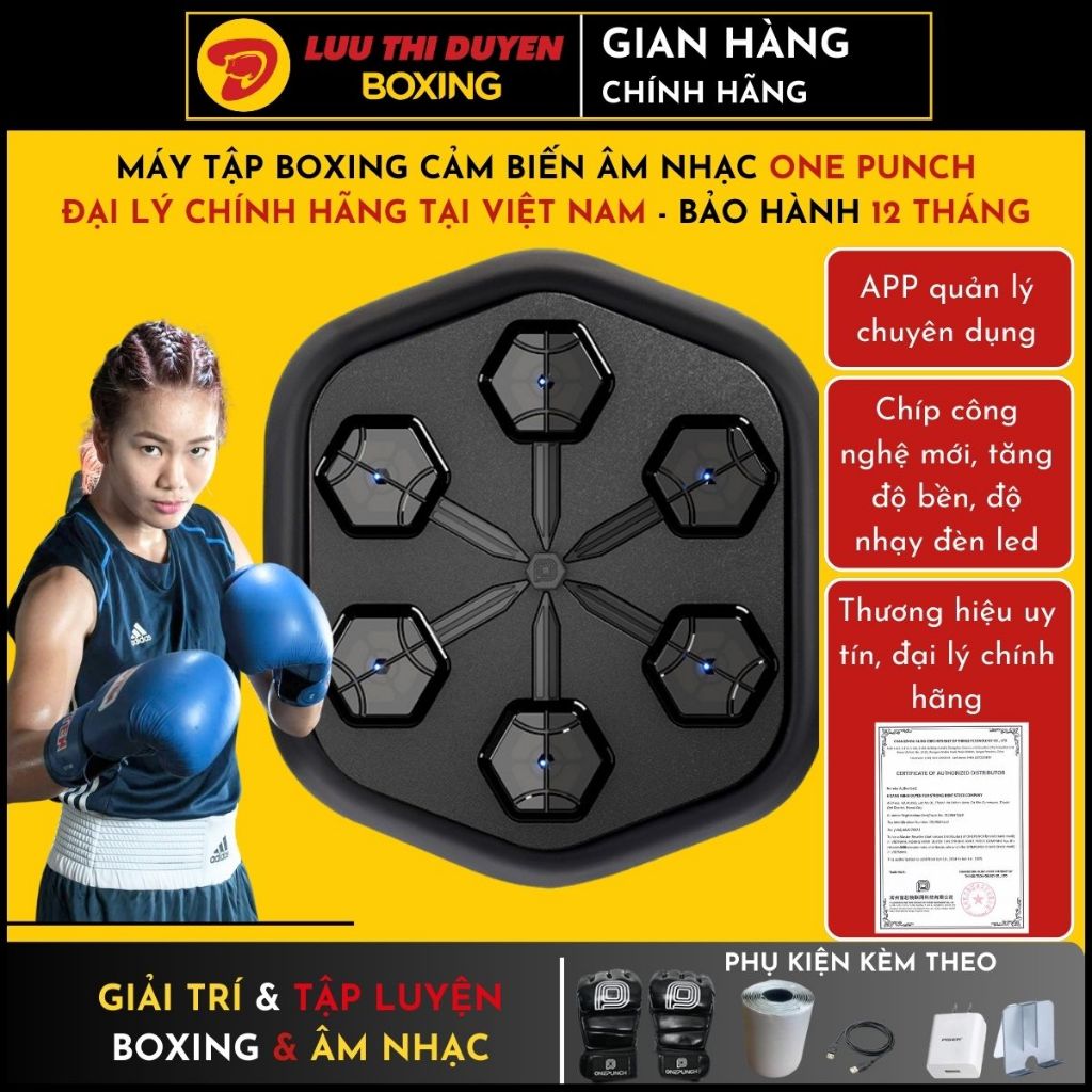 Máy đấm bốc âm nhạc thông minh ONEPUNCH, Musical Boxing Machine, Lừu Thị Duyên Boxing, Đại lý chính 