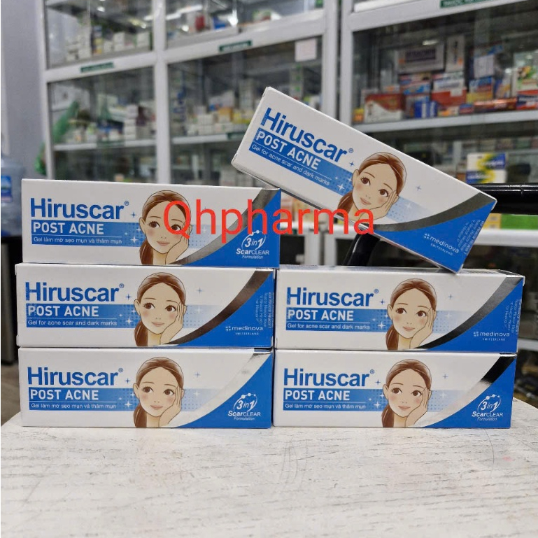 Gel bôi mụn,sẹo,thâm HIRUSCAR POST ACNE 10g giúp giảm mụn,sẹo và vết thâm do mụn để lại