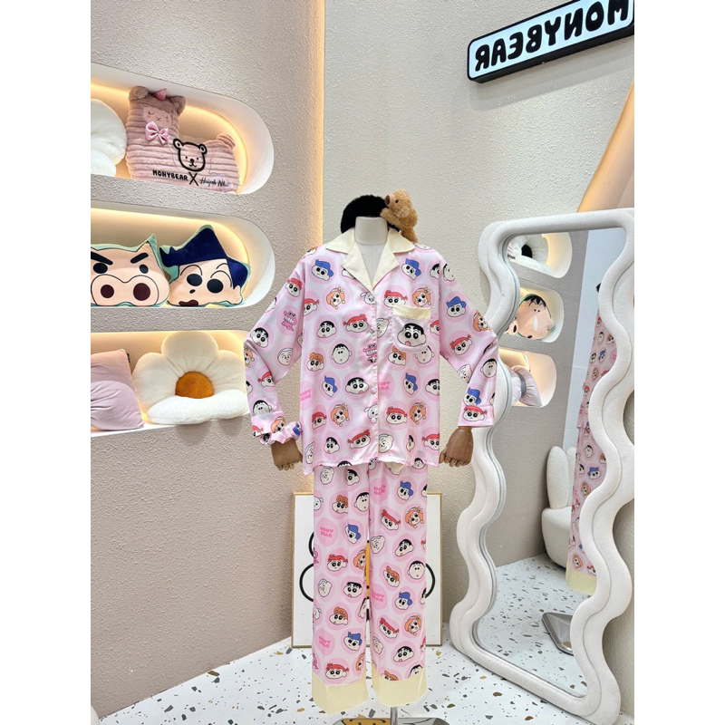 BỘ PIJAMA MONYBEAR  TDQD GIA ĐÌNH SHIN ( kèm CỘT TÓC )
