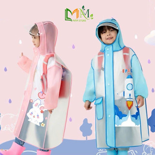 ✅Áo Mưa Trẻ Em EVA Cao Cấp Có Mũ Khóa Kéo – Áo Mưa Đi Học Cho Bé Trai Bé Gái, Chống Thấm, Dễ Thương