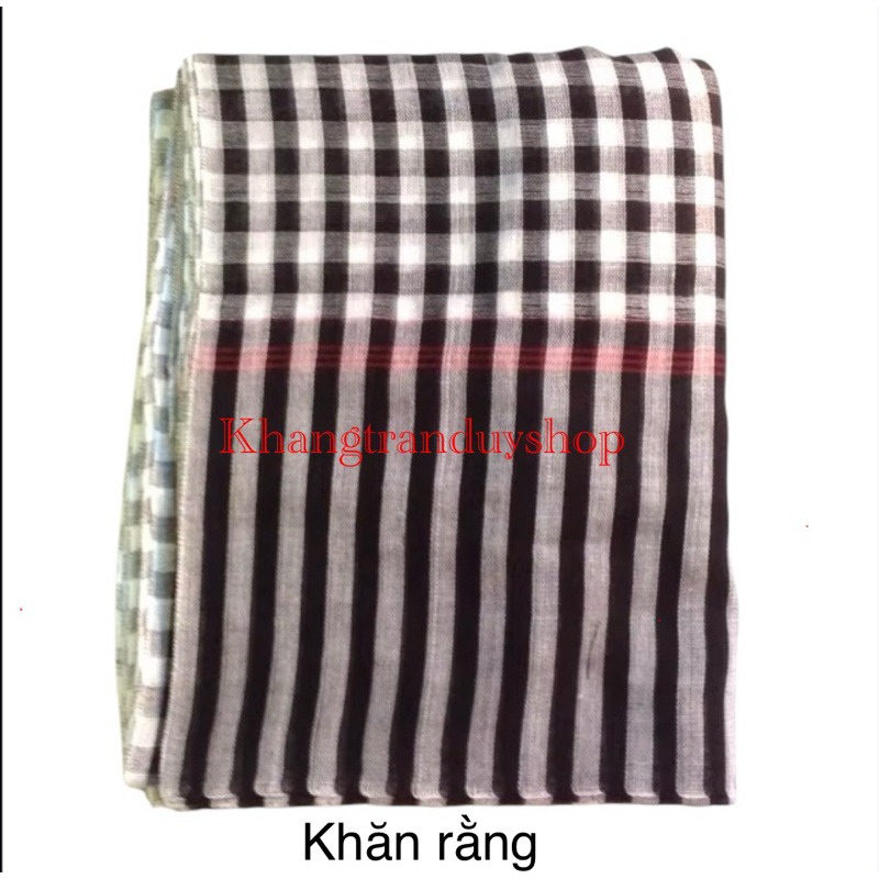 Khăn rằng loại thường có sọc nhỏ và lớn giao ngẫu nhiên