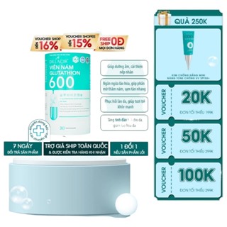 (Tặng vitamin C kích trắng)  Hộp Viên Uống Glutathione 600 Trắng Da Ngừa Nám DR.LACIR Hộp 30 Viên