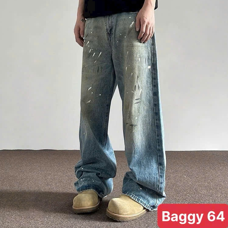Quần jean nam ống rộng HAVADOSHOP form baggy màu xanh vảy sơn phong cách chất bò co dãn 4 chiều CN1