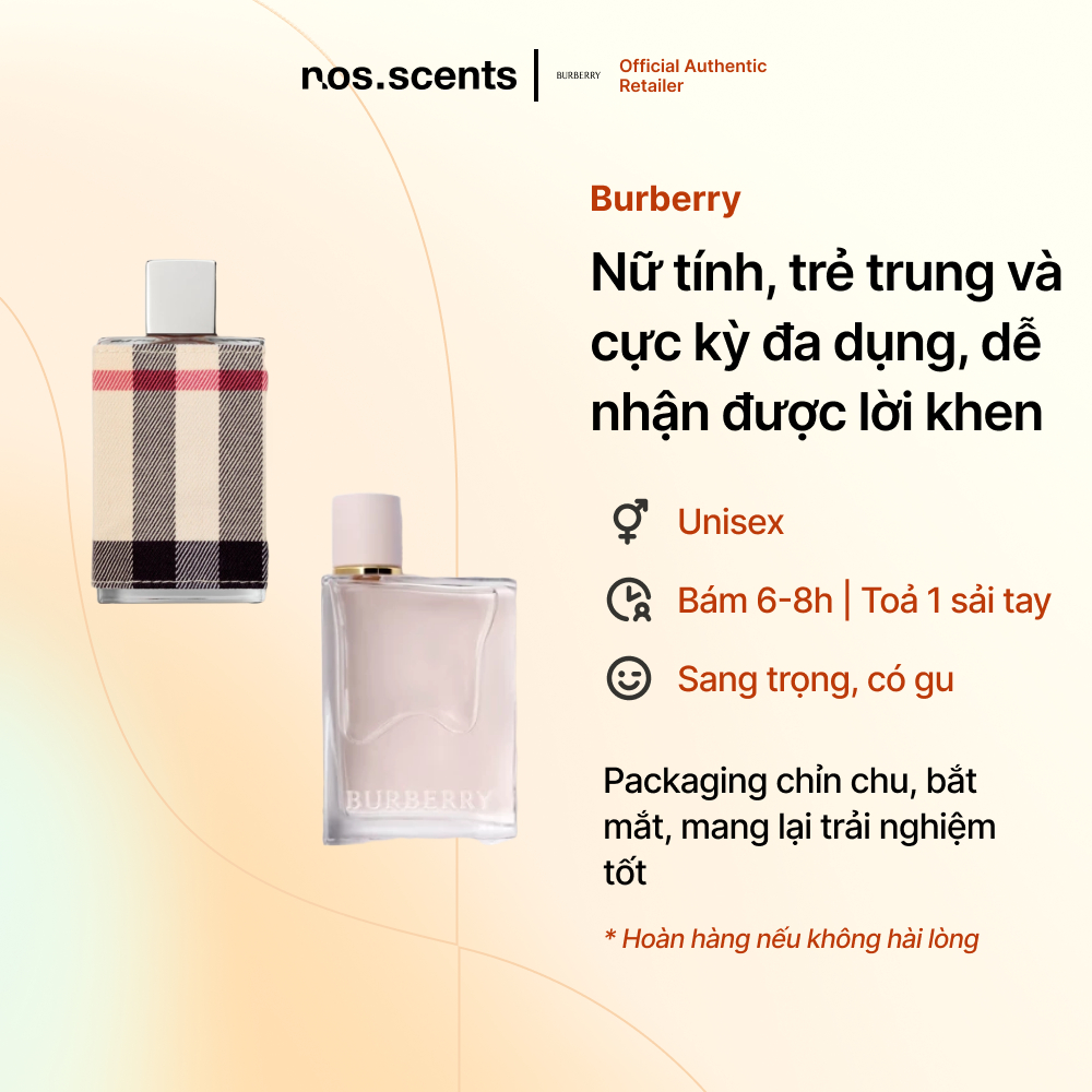 Nước hoa nosscents Burberry - London for Women, Her EDP - mẫu thử 10/20ml