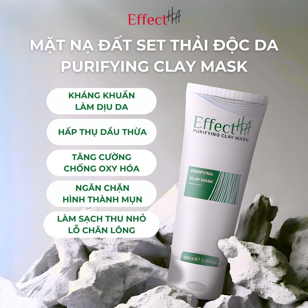 [CÔNG TY] Mặt nạ đất sét mask EFFECT HA thải độc, thanh lọc, giảm bả nhờn cho da dầu mụn | iufarma