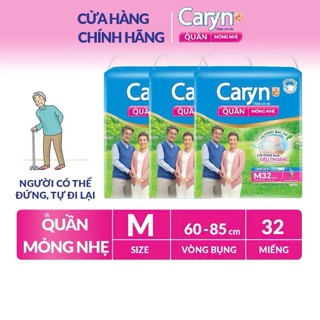 Tã bỉm quần người lớn caryn mỏng nhẹ size m32/l28/xl24/m18/l18+3 miếng