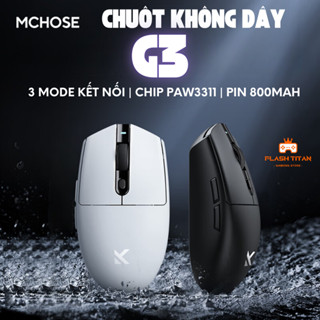 Chuột Máy Tính Không Dây Mchose G3 - Chip PAW3311 Mạnh Mẽ - 3 Chế Độ Kết Nối - Pin 800mAh