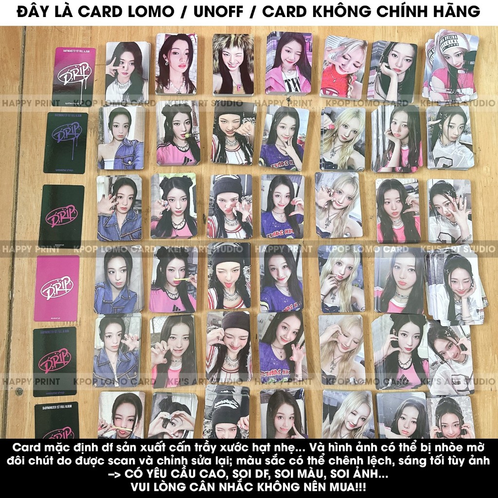 [CARD LOMO MUA 3 TẶNG 1] P1 Card Babymonster DRIP album mới: Baemon, BM, Ruka, Pharita, Asa, Ahyeon,