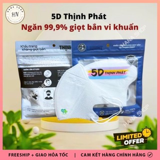 [Set 200 Cái] Khẩu Trang 5D Thịnh Phát Chính Hãng Hàng Cao Cấp Vải 3 Lớp Lọc Bụi Mịn, Chống Lem Son