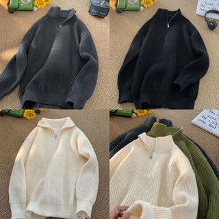 Áo Len Nam Dáng Cổ Polo Kéo Khoá Chất Vải Len Tăm, Áo Polo Kéo Khoá Thời Trang Thu Đông