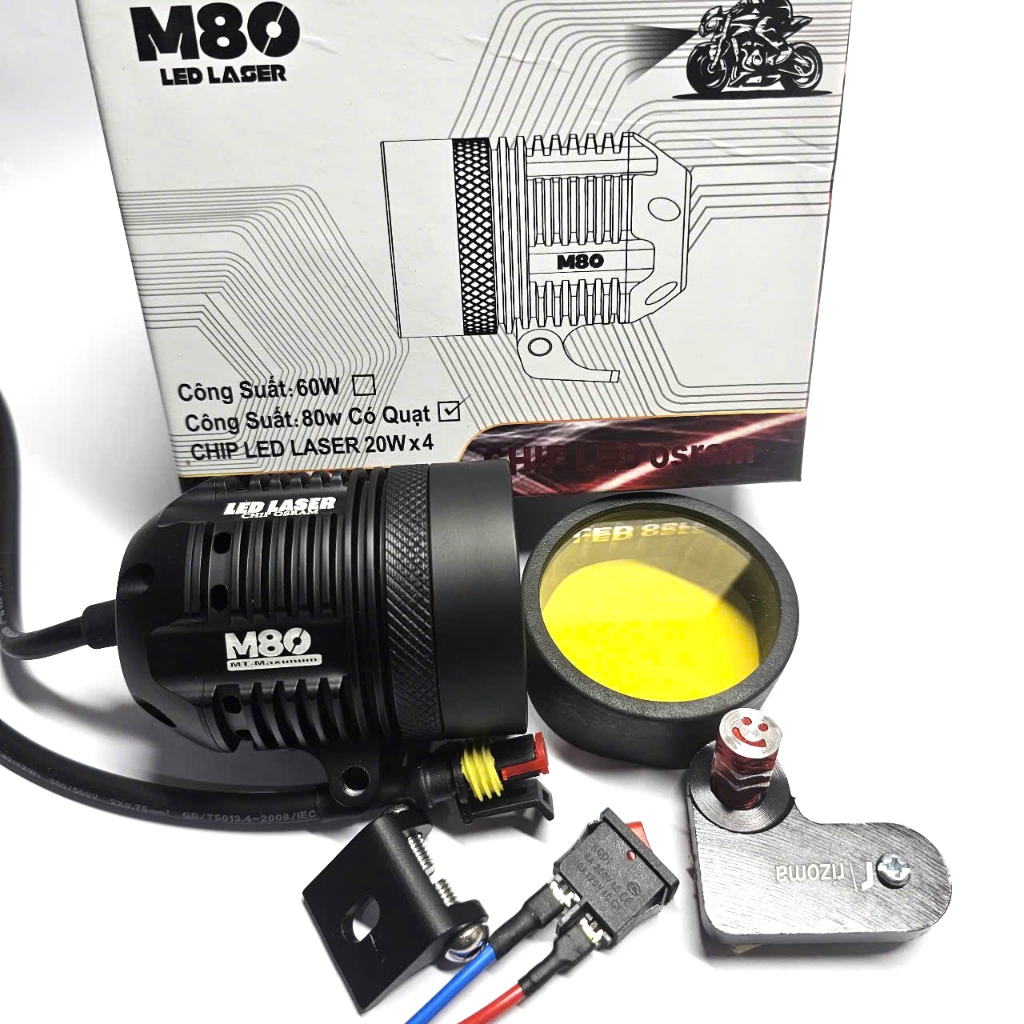 Trợ Sáng M80  80W CHÍP LED OSRAM Ánh Sáng Trắng Chạy Điện 12V Đến 24V , Bảo Hành 1 Năm ( Lắp Ngoài X