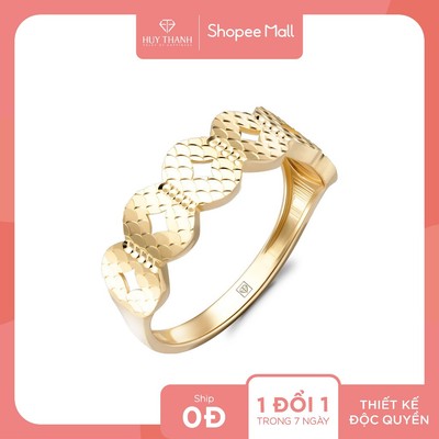 Nhẫn Nữ Họa Tiết Kim Tiền Phay Sáng Lấp Lánh NZ023 Vàng Tây 10k Huy Thanh Jewelry