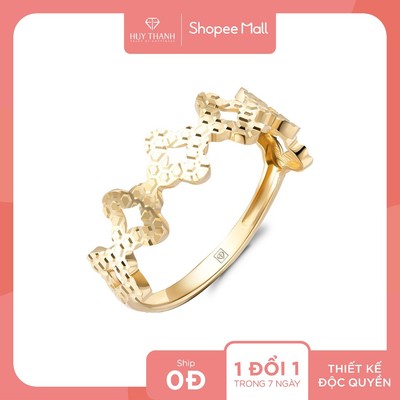 Nhẫn Nữ Họa Tiết Kim Tiền Sáng Lấp Lánh NZ029 Vàng Tây 10k Huy Thanh Jewelry