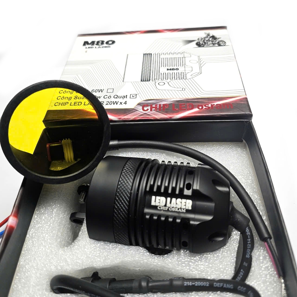 (Tặng Len Vàng) Đèn Trợ Sáng M80 CHIP  OSRAM - 12V DC 80W Hàng Cap Cấp Chiếu Xa, Chống Nước IP68